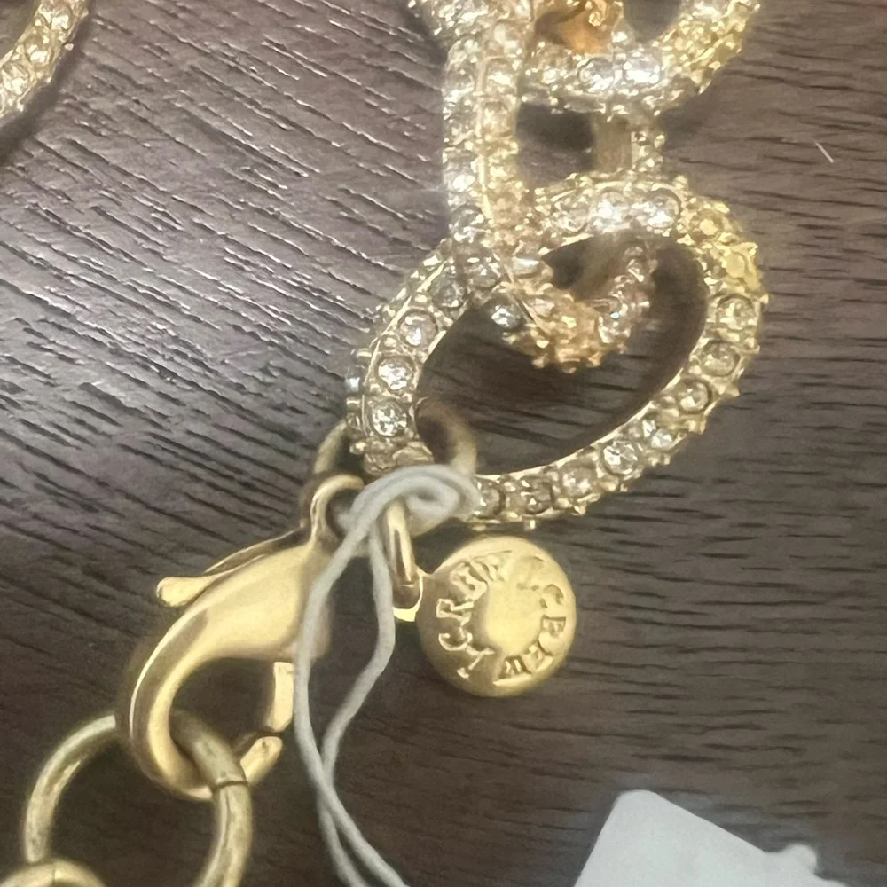 J. Crew NWT Gold and crystal link bracelet - Picture 3 of 4